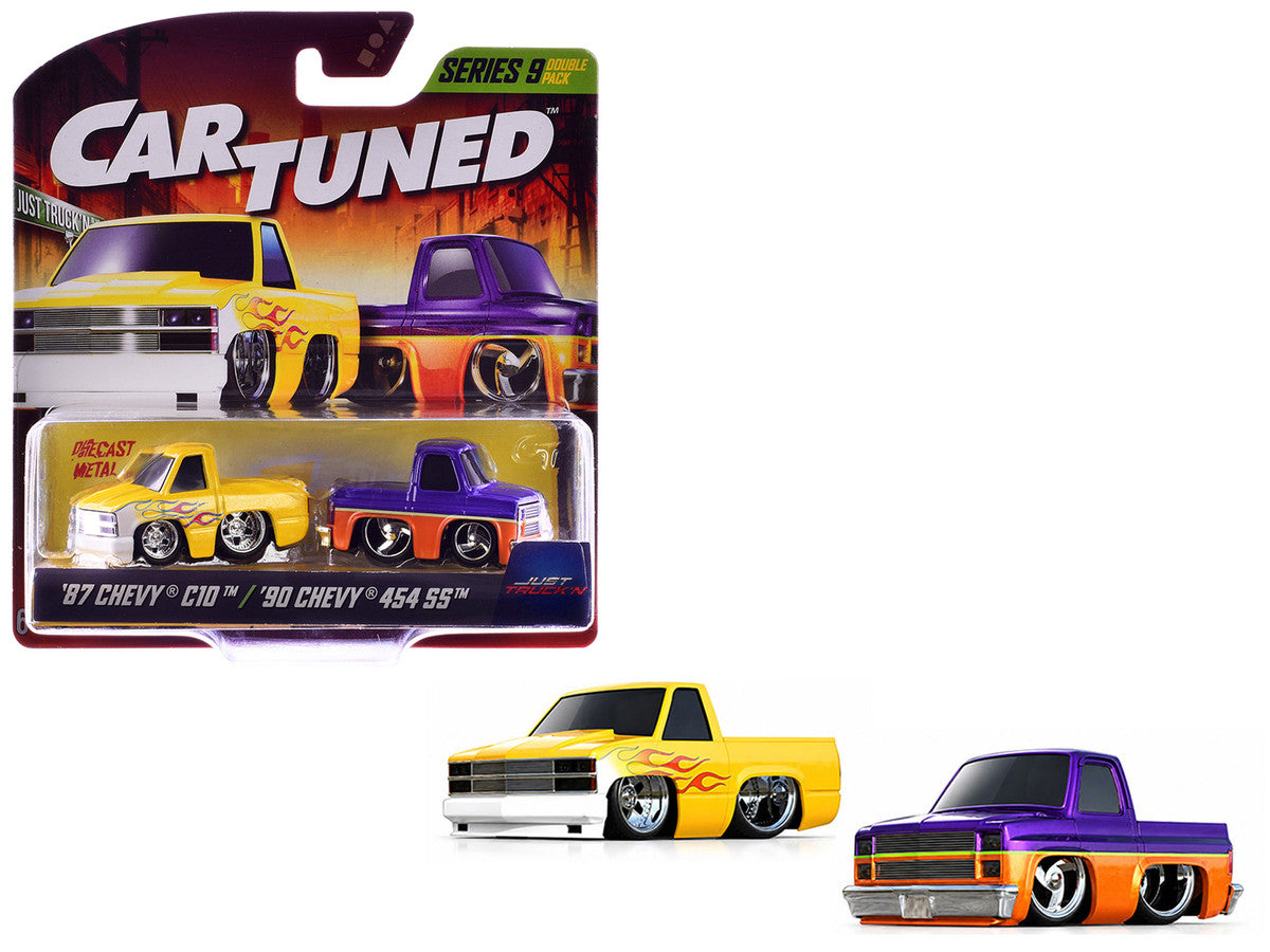 "Just Truck'n" Series 9 Chevrolet Pickup Double Pack Set of 2 Diecast Model Cars by CarTuned Car Tuned