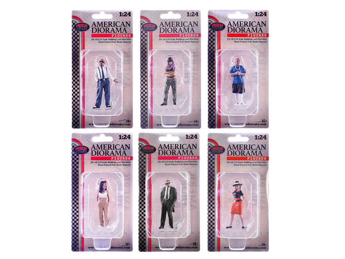 "Hanging Out 3" 6 piece Figure Set for 1/24 Scale Models by American Diorama American Diorama