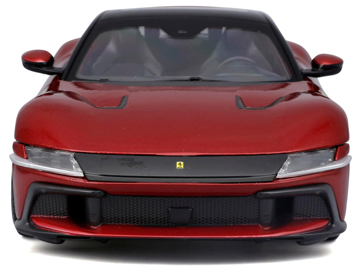 Ferrari 12Cilindri Red Metallic with Black Top "Race + Play" Series 1/24 Diecast Model Car by Bburago Bburago