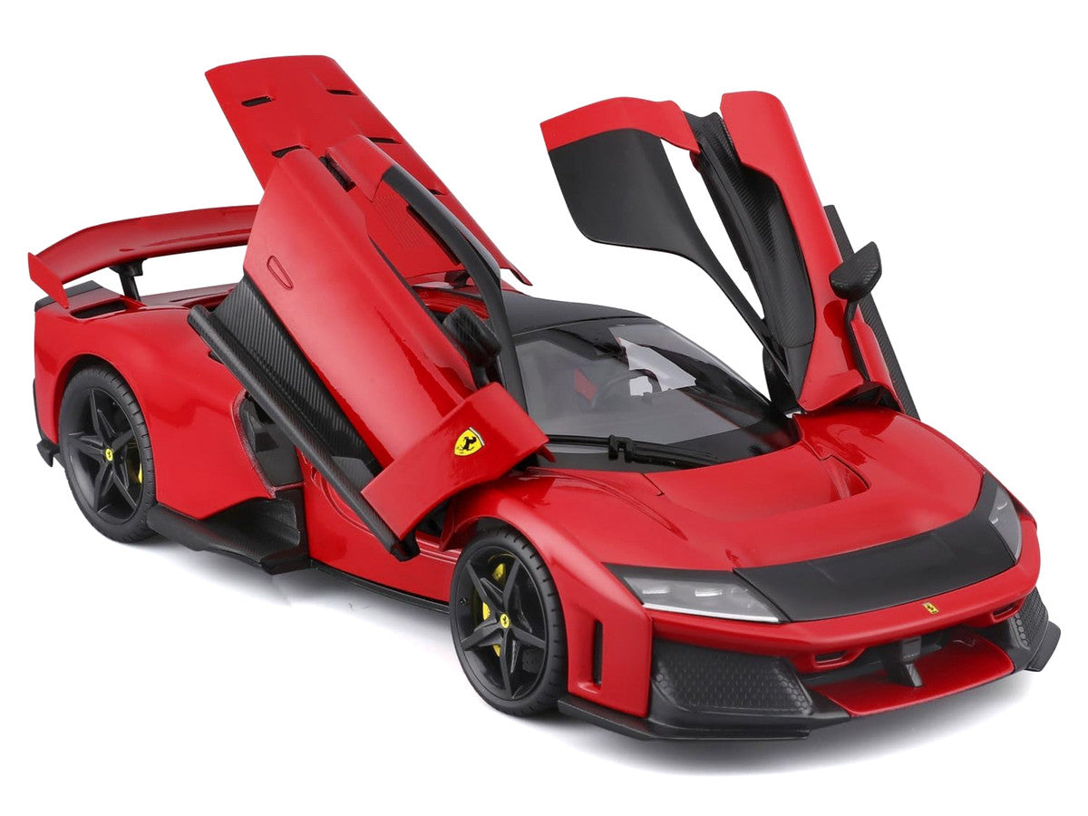 Ferrari F80 Red with Black Top "Race + Play" Series 1/24 Diecast Model Car by Bburago Bburago