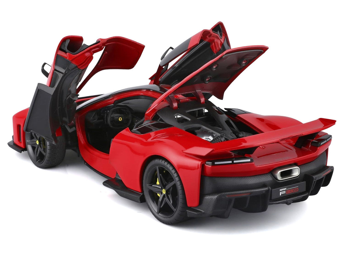 Ferrari F80 Red with Black Top "Race + Play" Series 1/24 Diecast Model Car by Bburago Bburago