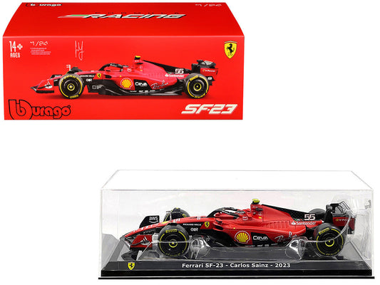 Ferrari SF-23 #55 Carlos Sainz Formula One F1 World Championship (2023) "Formula Racing" Series 1/24 Diecast Model Car by Bburago Bburago