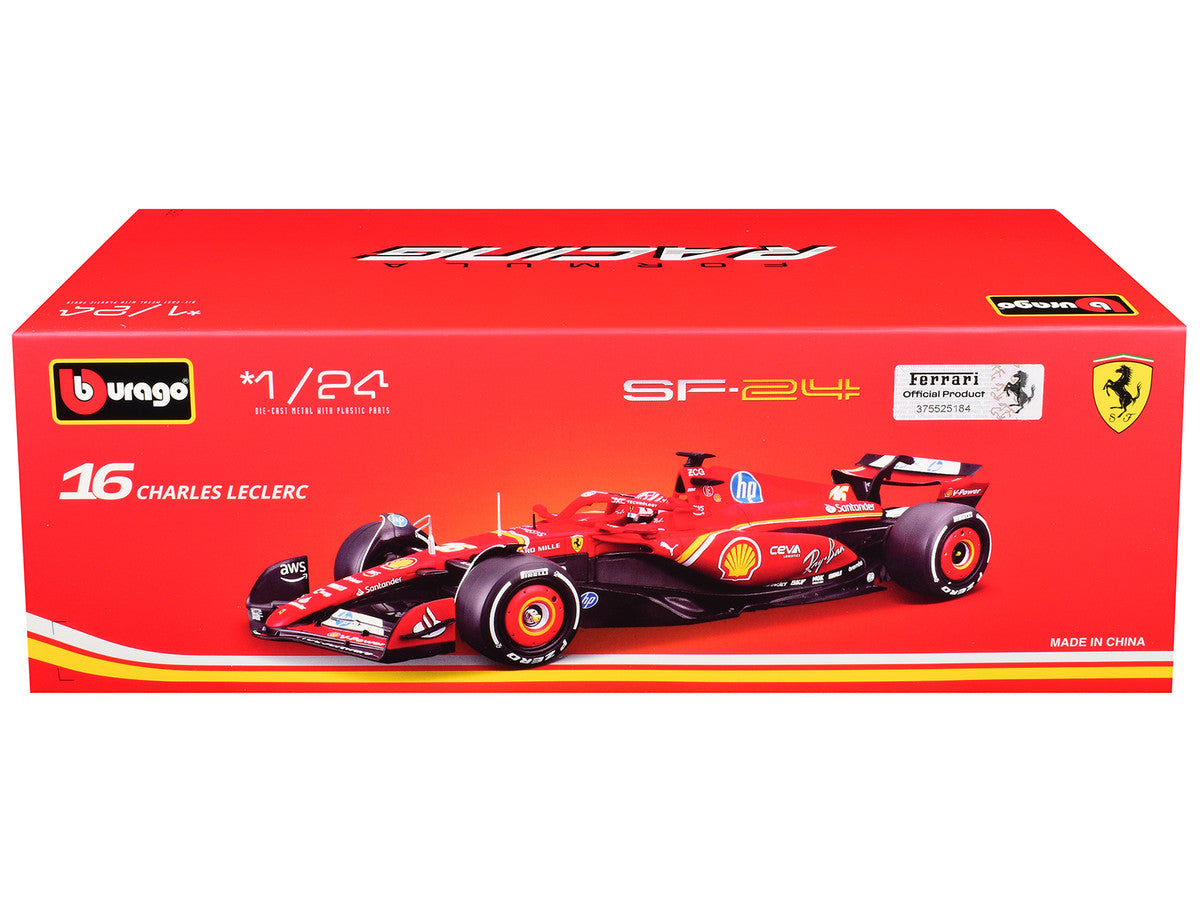 Ferrari SF-24 #16 Charles Leclerc Formula One F1 World Championship (2024) "Formula Racing" Series 1/24 Diecast Model Car by Bburago Bburago