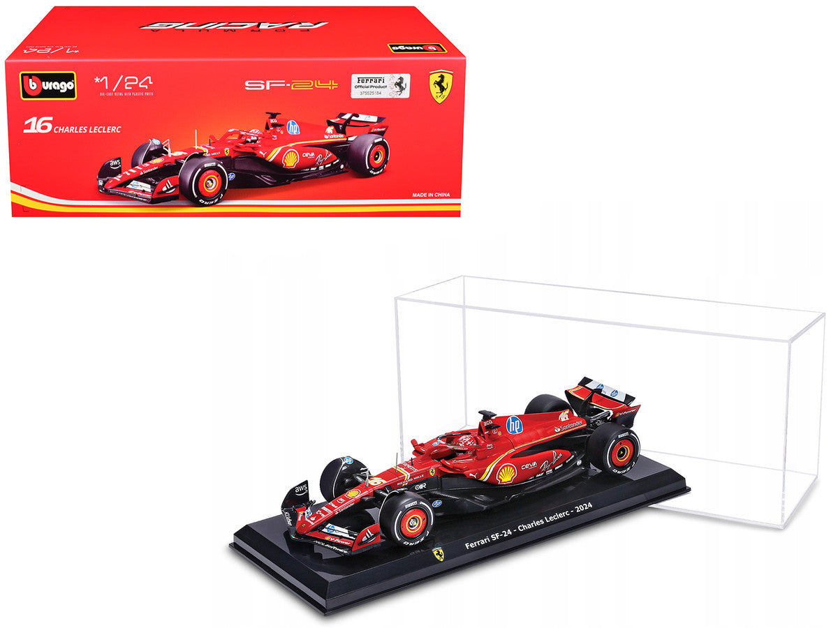 Ferrari SF-24 #16 Charles Leclerc Formula One F1 World Championship (2024) "Formula Racing" Series 1/24 Diecast Model Car by Bburago Bburago