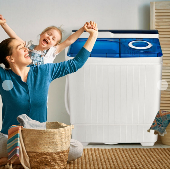 Portable Semi-Aautomatic Washing Machine 26 lbs with Built-in Drain Pump