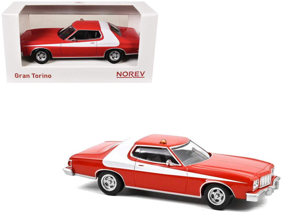 1975 Ford Gran Torino Red with White Graphics 1/43 Diecast Model Car by Norev-4
