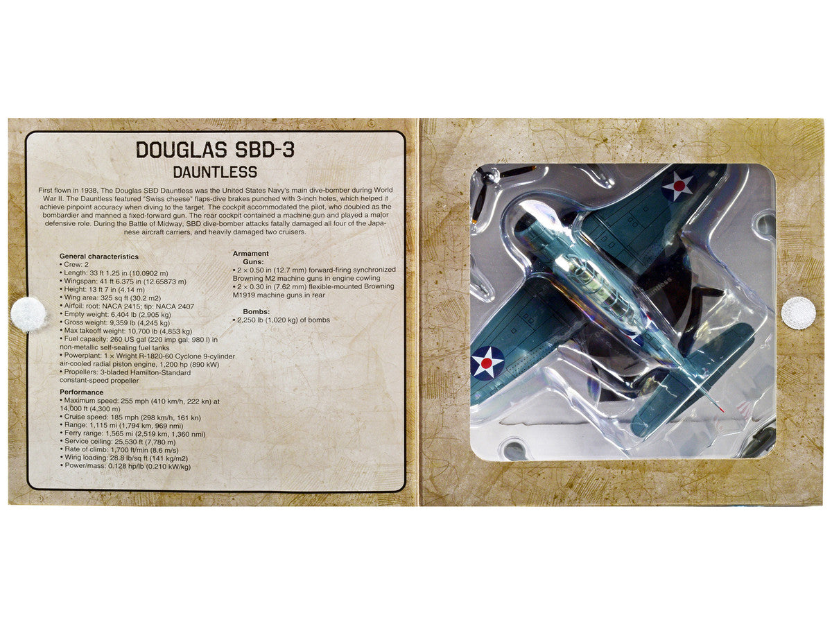 Douglass SBD-3 Dauntless Bomber Plane (United States Navy 1938) 1/72 Diecast Model by Warbirds of WWII War Birds of WWII