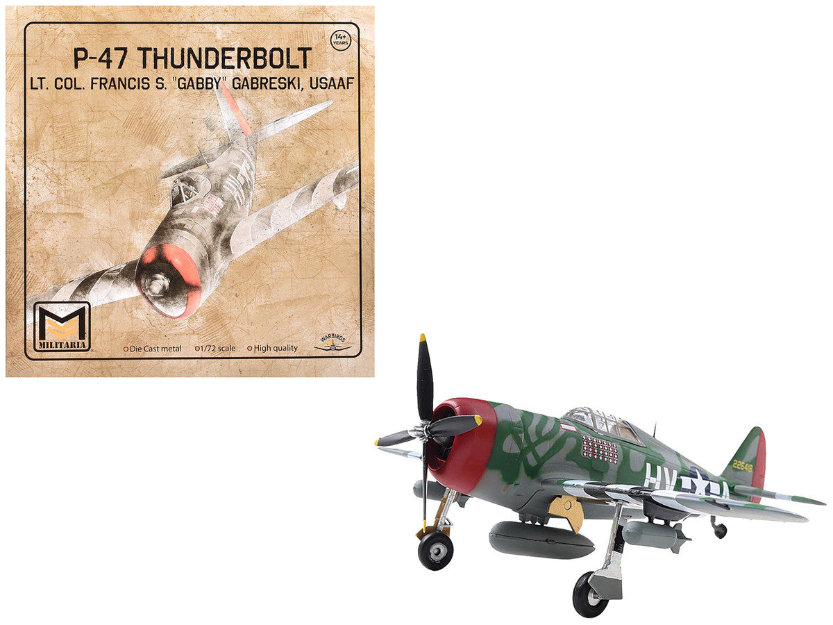 Republic P-47 Thunderbolt Fighter Aircraft "Lt. Col. Francis S. "Gabby" Gabreski" United States Army Air Forces 1/72 Diecast Model by Militaria Die Cast-4