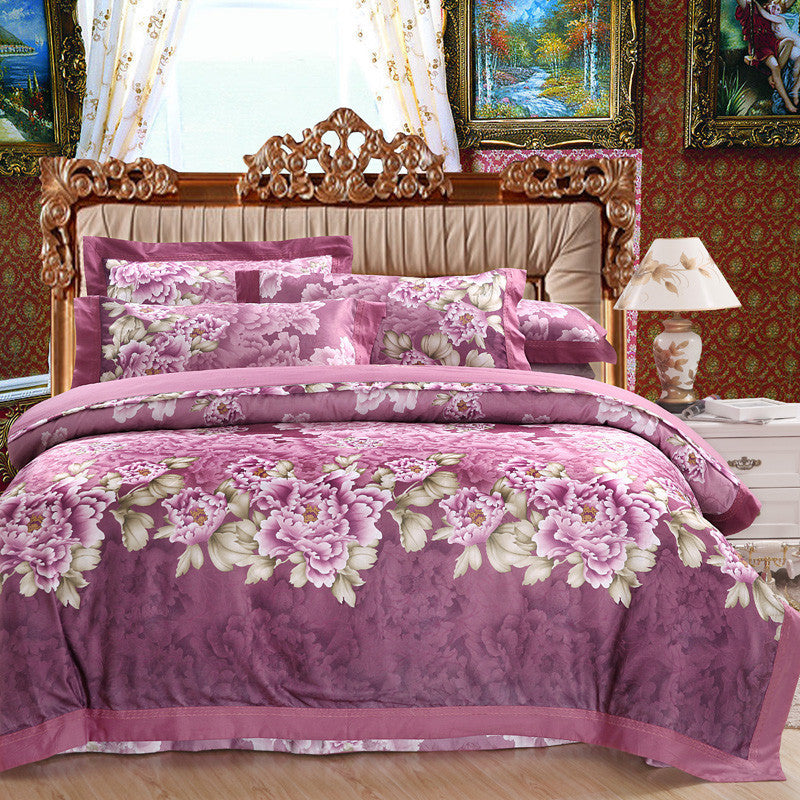 Pure cotton jacquard four-piece bedding