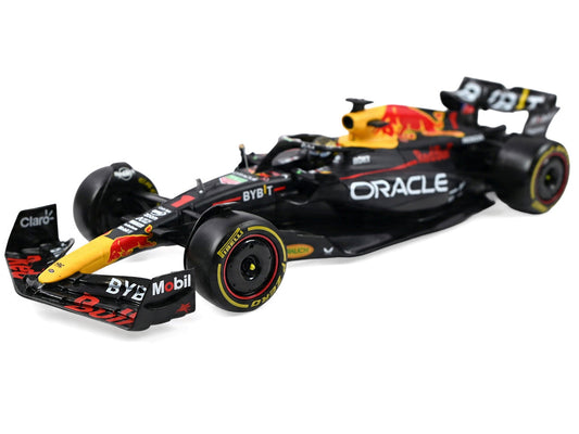 Red Bull Racing RB19 #1 Max Verstappen "Oracle" Winner Formula One F1 Championship "Drivers' Champion" (2023) with Display Case 1/24 Diecast Model Car by Bburago Bburago