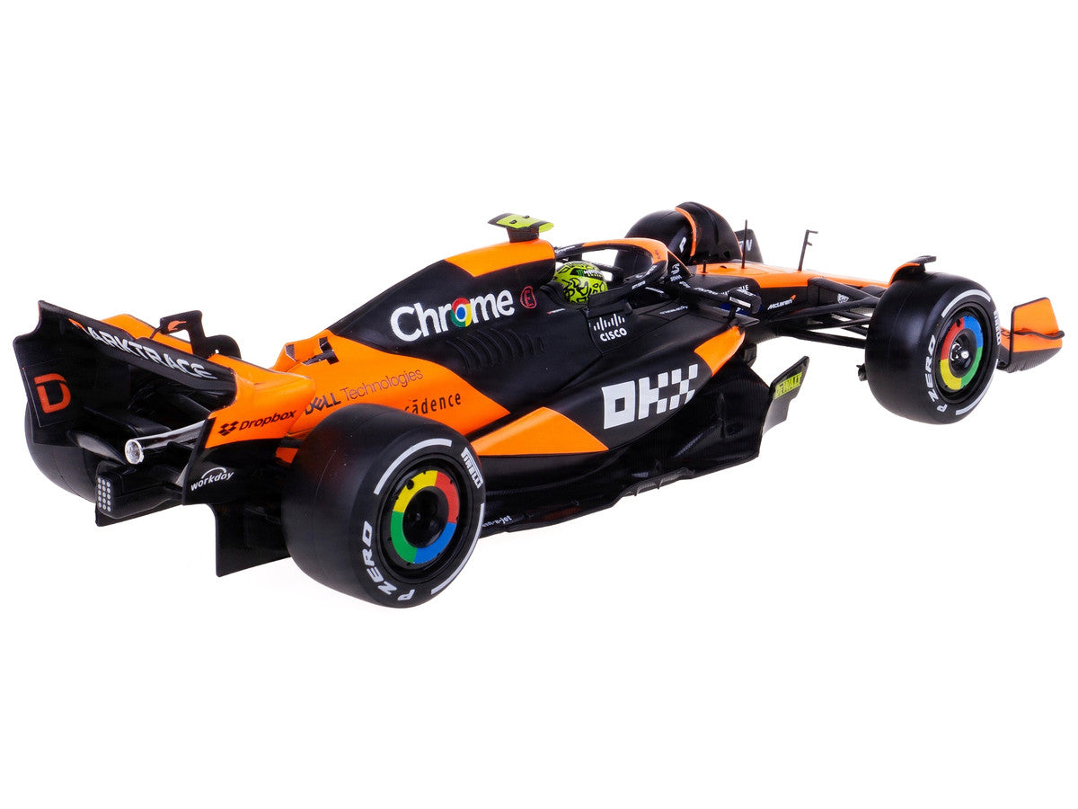 McLaren MCL38 #4 Lando Norris "OKX" Winner Formula One F1 "Miami GP" (2024) with Display Case 1/24 Diecast Model Car by Bburago Bburago