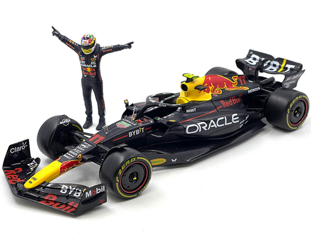 Red Bull Racing RB19 #11 Sergio Perez "Oracle" Formula One F1 Championship "Constructor Champions" (2023) with Driver Figure 1/24 Diecast Model Car by Bburago Bburago