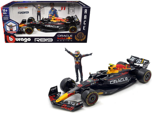 Red Bull Racing RB19 #11 Sergio Perez "Oracle" Formula One F1 Championship "Constructor Champions" (2023) with Driver Figure 1/24 Diecast Model Car by Bburago Bburago