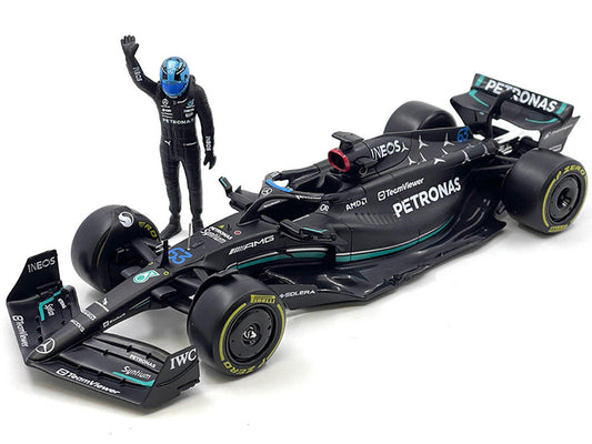 Mercedes-AMG W14 E Performance #63 George Russell "Petronas" Formula One F1 World Championship (2023) with Driver Figure 1/24 Diecast Model Car by Bburago Bburago