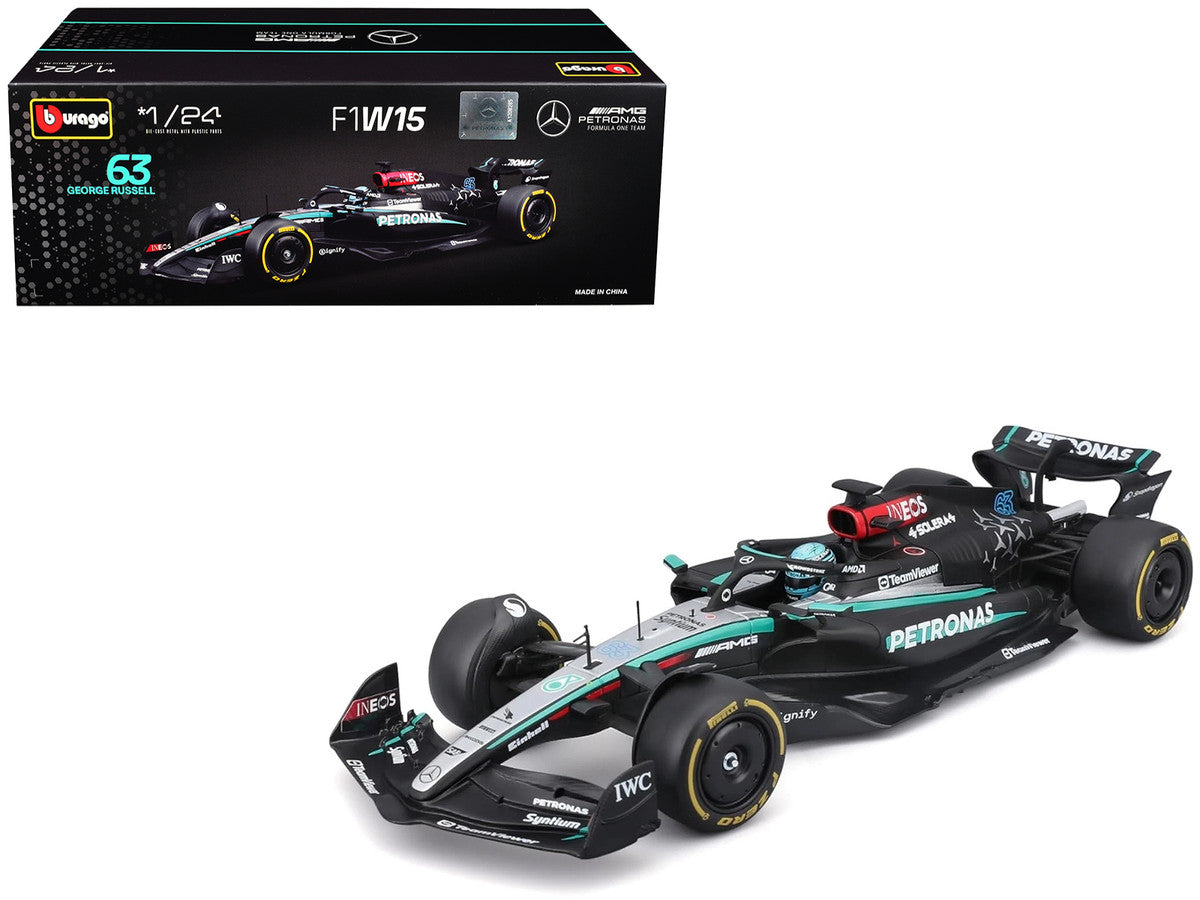 Mercedes-AMG F1 W15 E Performance #63 George Russell "Petronas" Formula One F1 "World Championship" (2024) 1/24 Diecast Model Car by Bburago Bburago