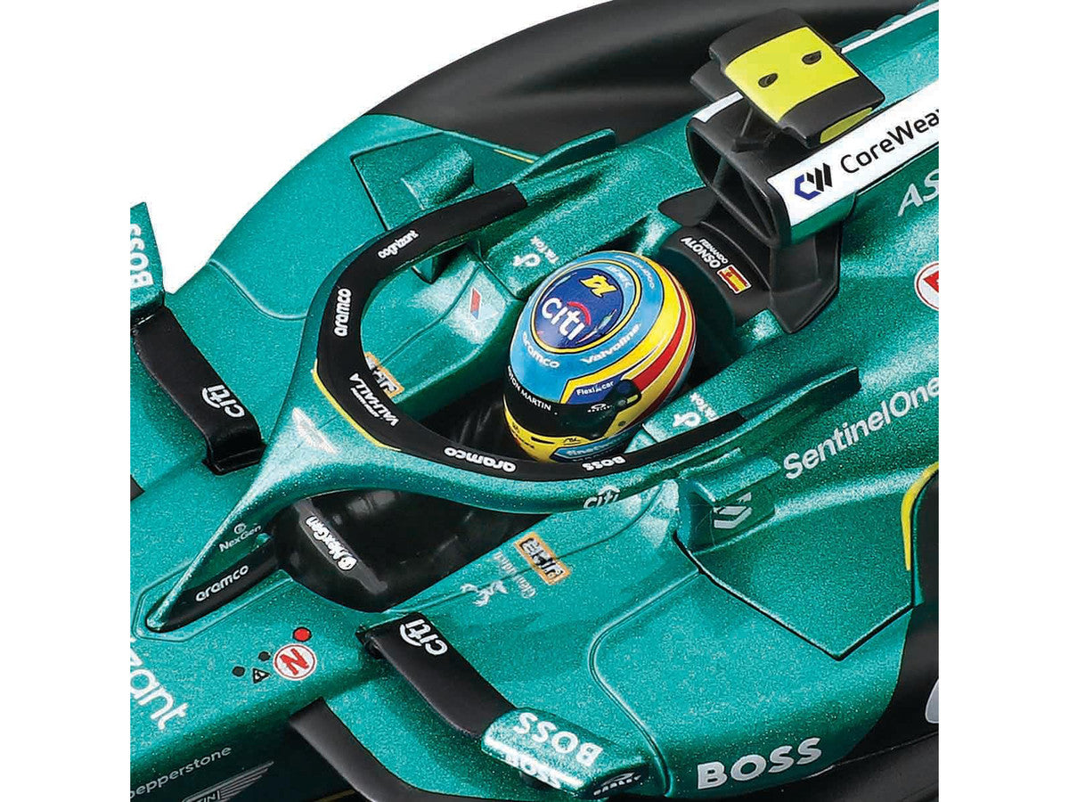 Aston Martin AMR25 #14 Fernando Alonso "Aramco" Formula One F1 "World Championship" (2025) 1/24 Diecast Model Car by Bburago Bburago