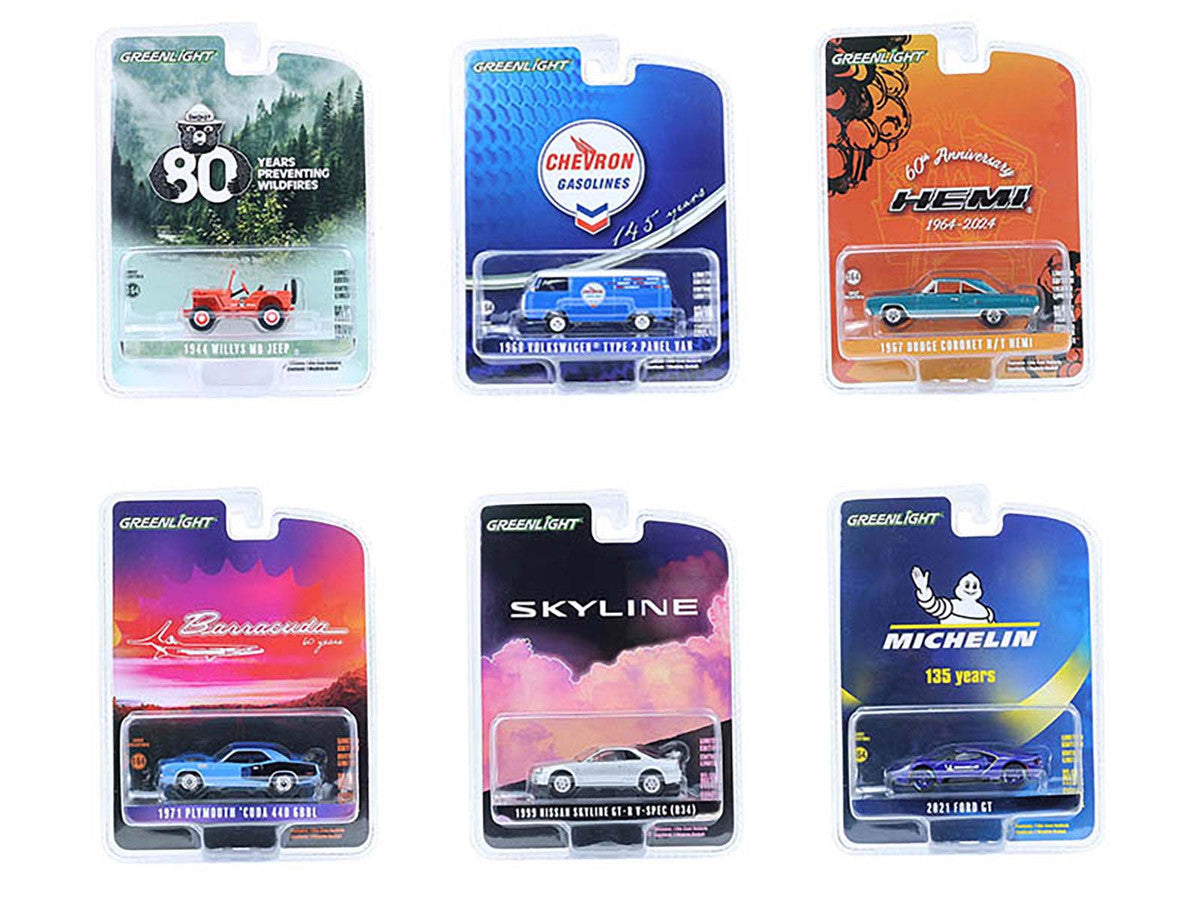 "Anniversary Collection" Set of 6 pieces Series 17 1/64 Diecast Model Cars by Greenlight Greenlight