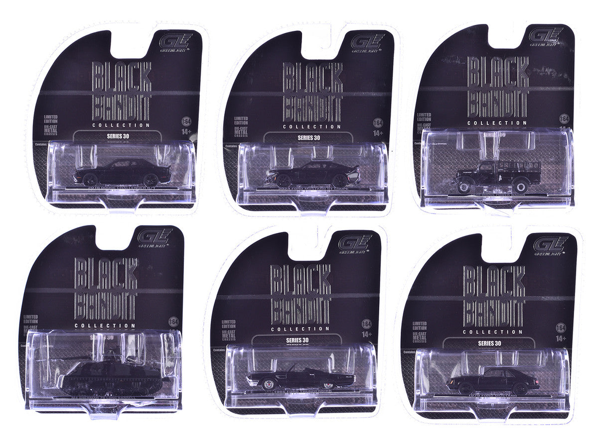 "Black Bandit" 6 piece Set Series 30 1/64 Diecast Model Cars by Greenlight Greenlight