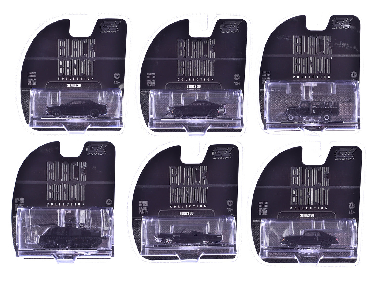 "Black Bandit" 6 piece Set Series 30 1/64 Diecast Model Cars by Greenlight