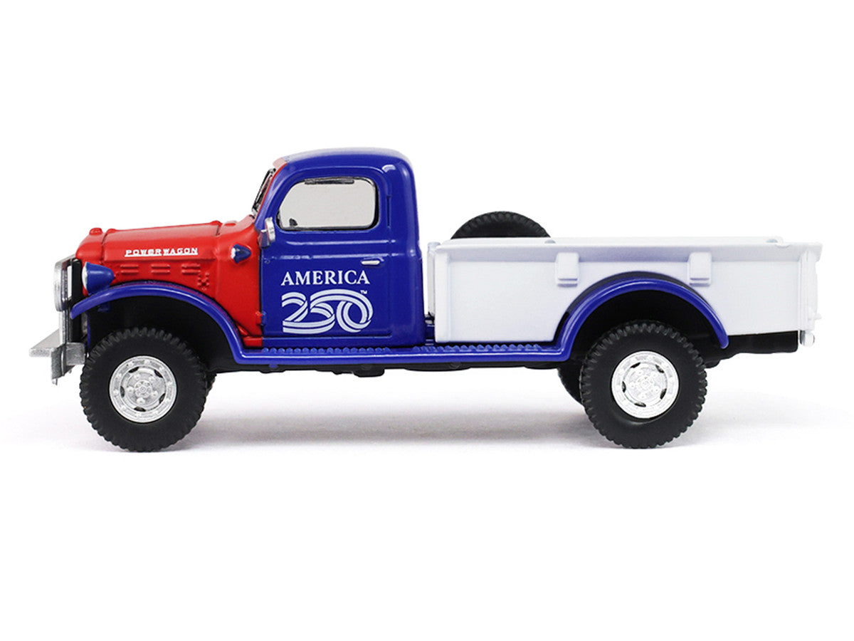1946 Dodge Power Wagon Pickup Truck Red White and Blue "America 250 Edition" "Anniversary Collection" Series 18 1/64 Diecast Model Car by Greenlight Greenlight