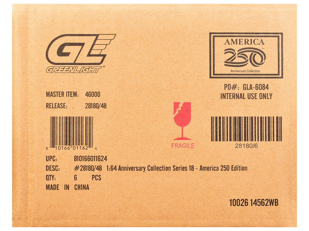 "Anniversary Collection" Series 18 Set of 6 pieces "America 250 Edition" 1/64 Diecast Model Cars by Greenlight Greenlight