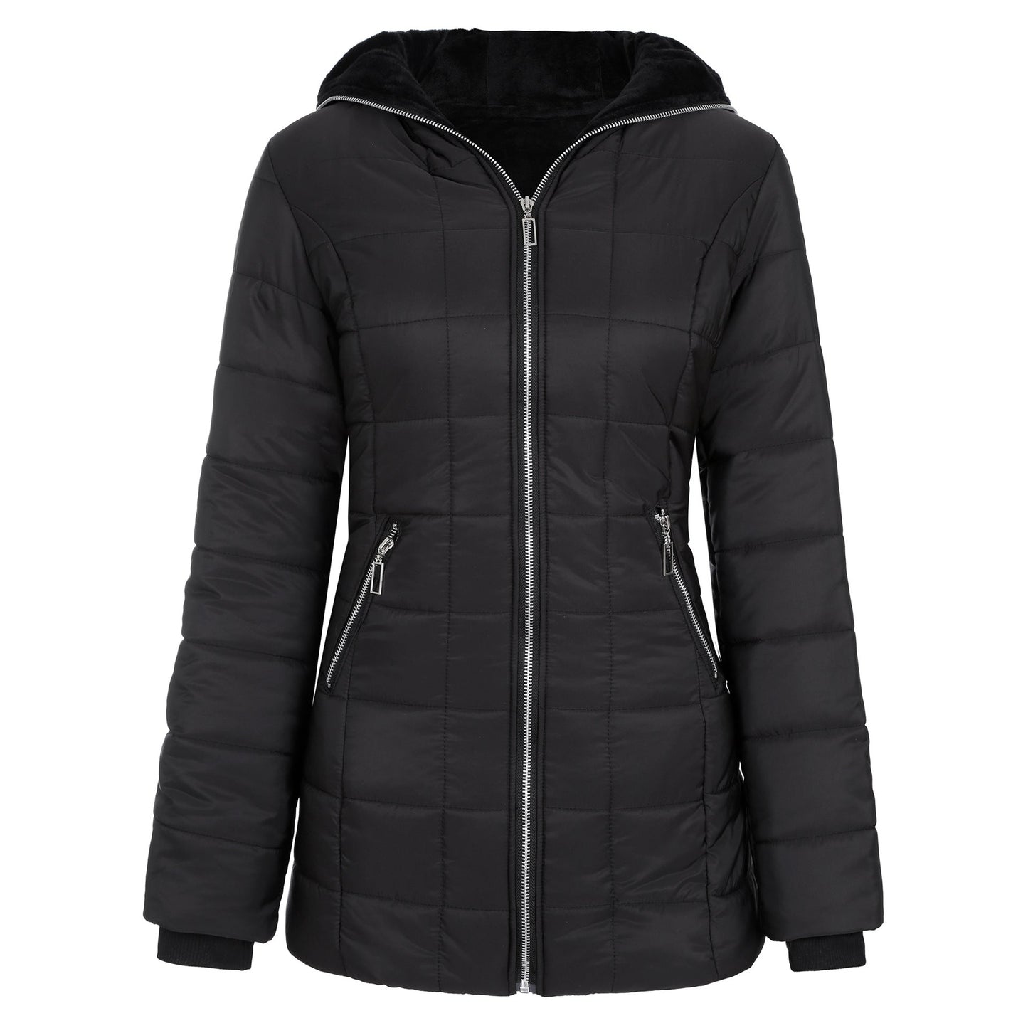 Hooded long-sleeved warm and velvet cotton jacket Accent Plus