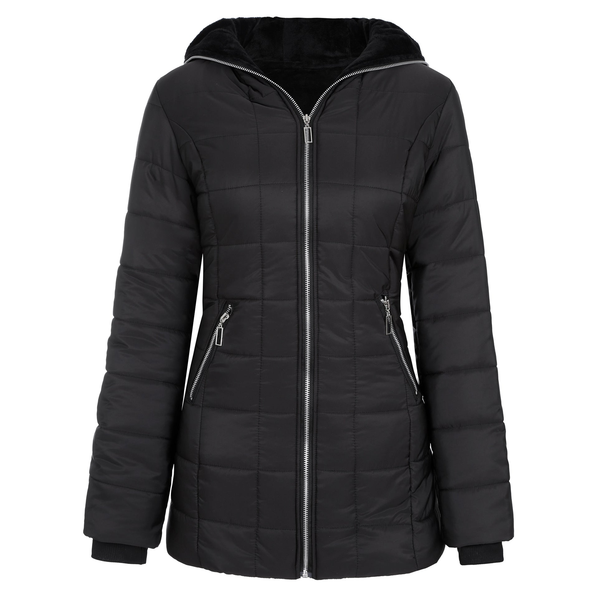 Hooded long-sleeved warm and velvet cotton jacket Accent Plus