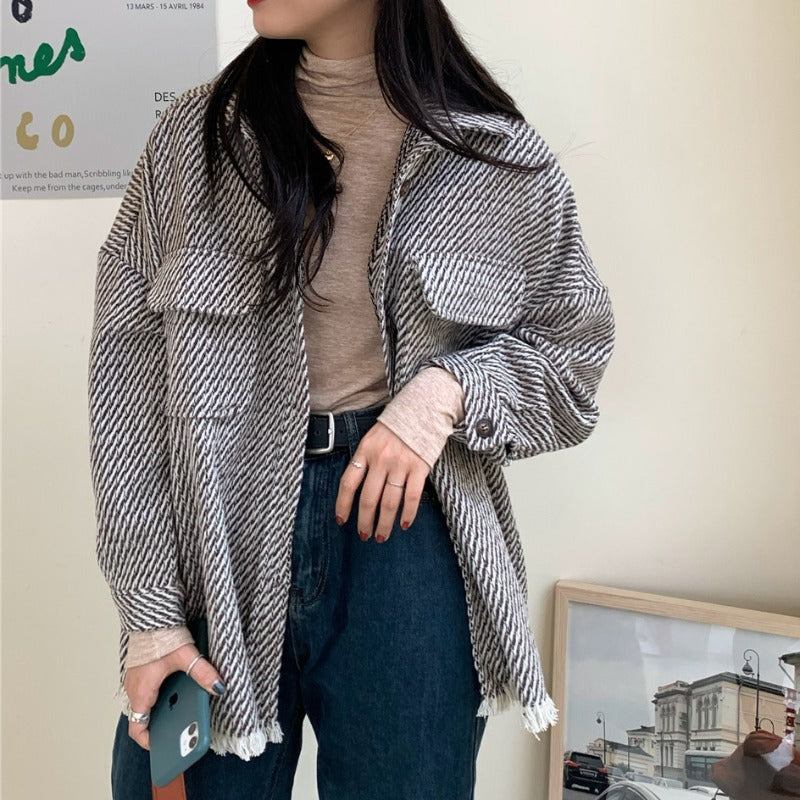 Medium to long shirt jackets LadyShow.Store