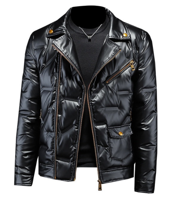 White Duck Down Shiny Suit Collar Men's Down Jacket LadyShow.Store