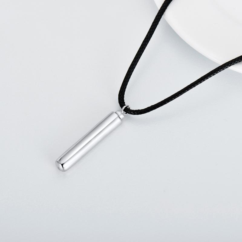 Cylinder Cremation Necklace Sterling Silver Urn Jewelry Dog Human Hair Memorial Pendant LadyShow.Store