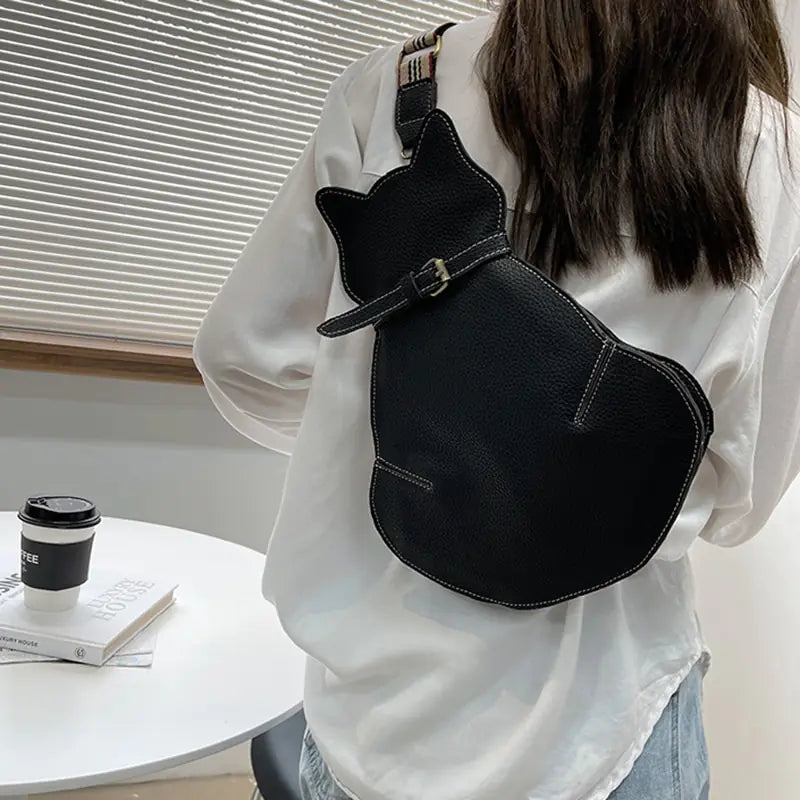 Vintage New Women Chest Waist Bag Cat Shape Shoulder