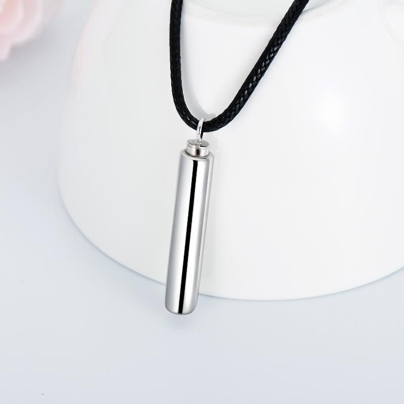 Cylinder Cremation Necklace Sterling Silver Urn Jewelry Dog Human Hair Memorial Pendant LadyShow.Store