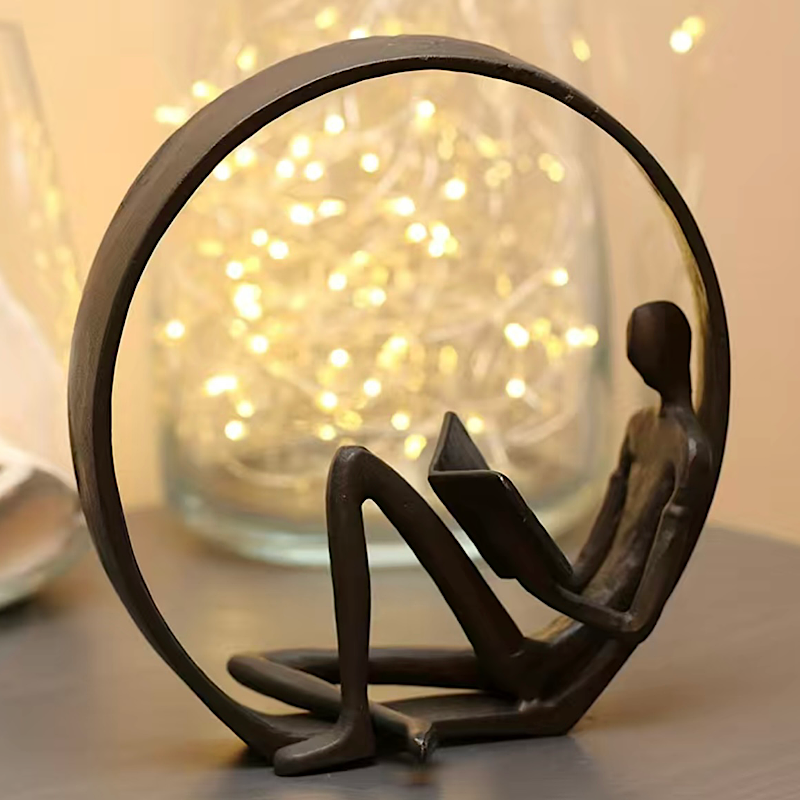 Serene Reader Sculpture Home Decor