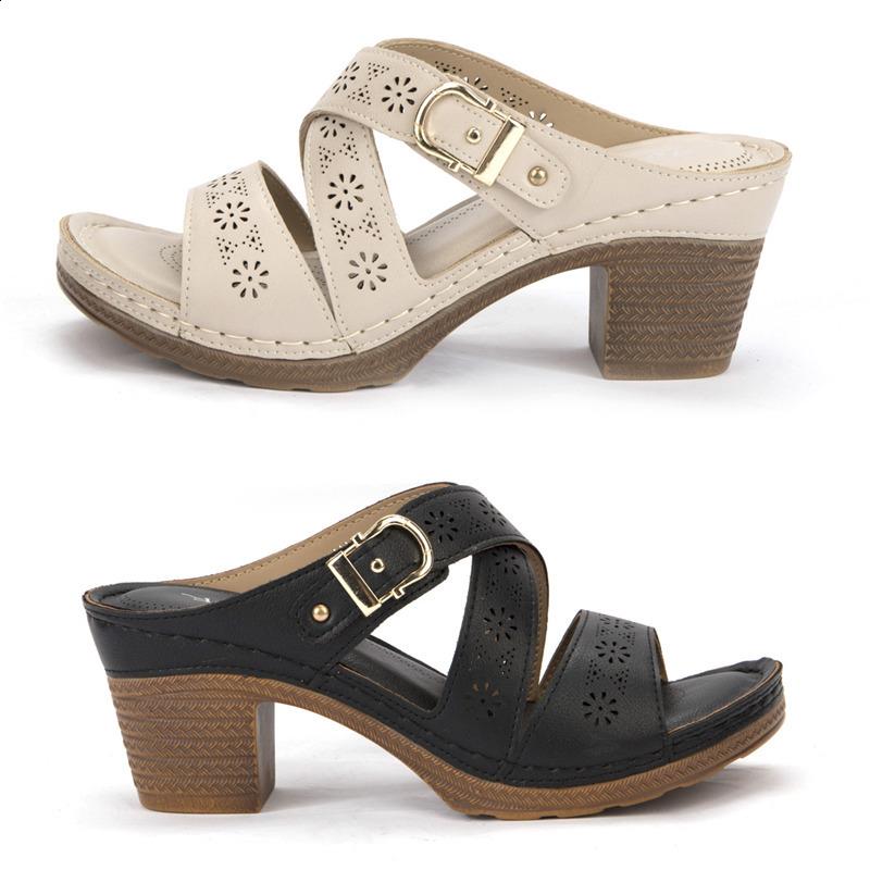 Women's Chunky Heel Sandals - Casual PU Summer 2024 Best YouTube Store