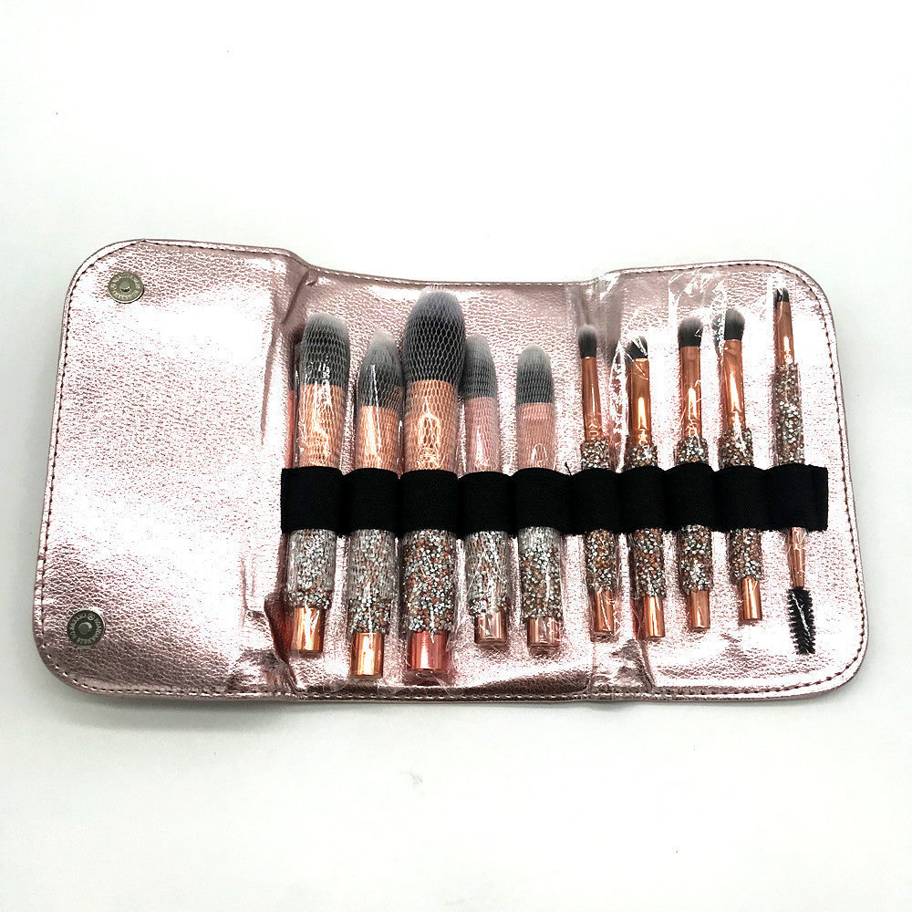 Set Of 10 Diamond Handle Makeup Brushes Beauty Tools Makeup CJD