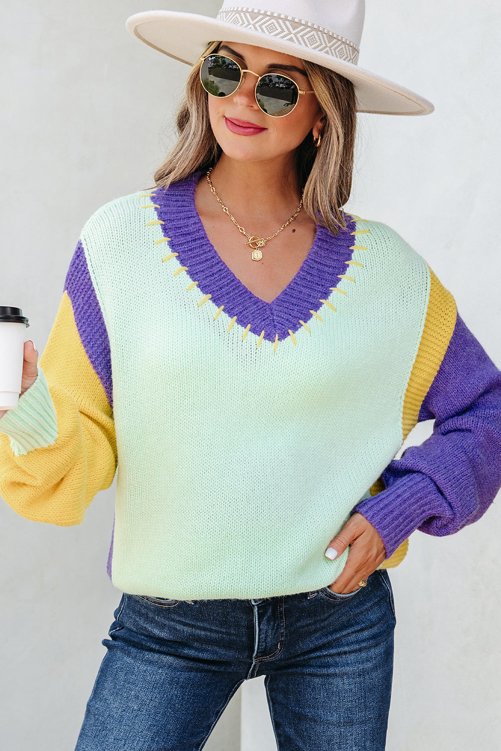 Colette Knitted Drop Shoulder Sweater-3