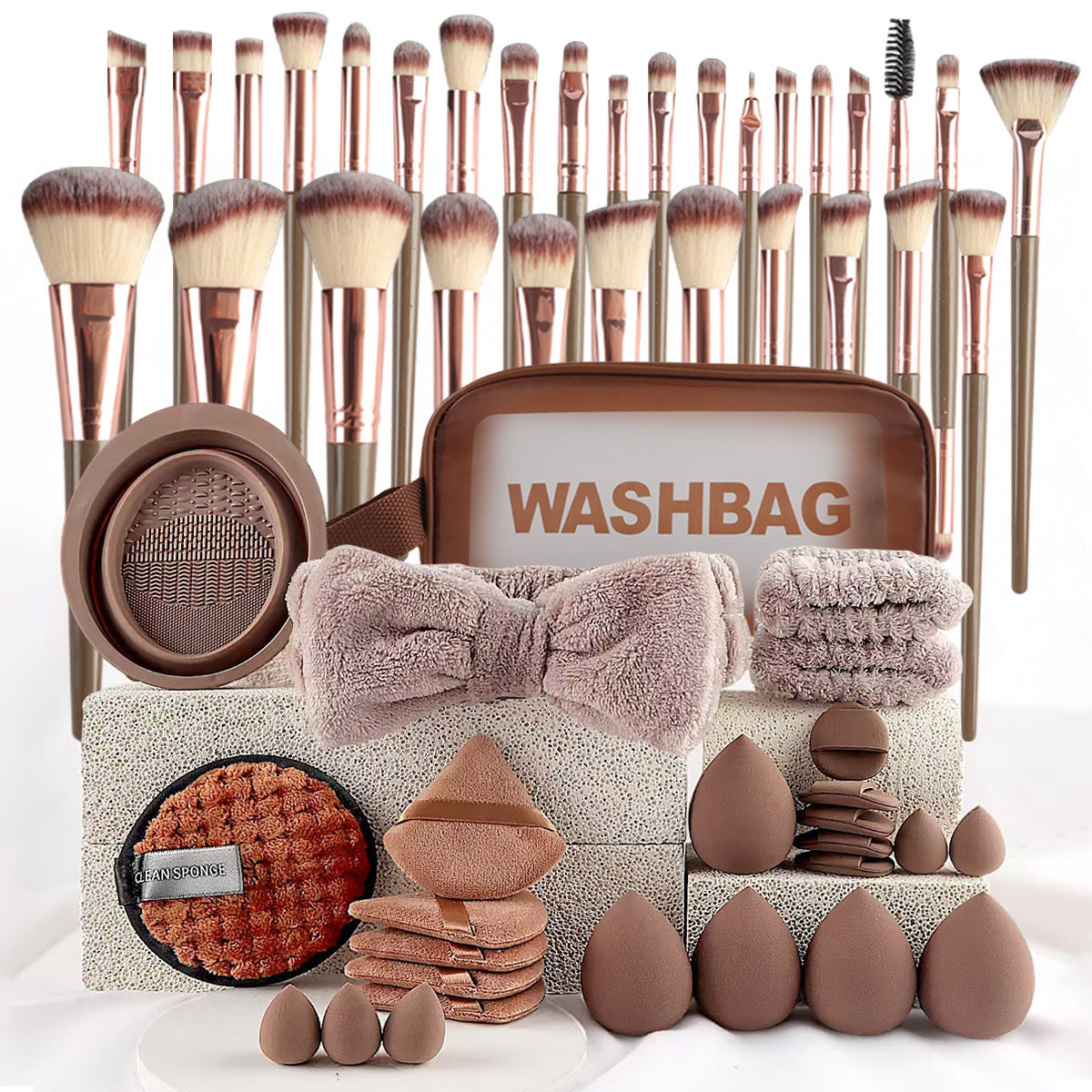 40pcs  Beauty Tools Major Combination Suit Face Wash Makeup Full Set LadyShow.Store