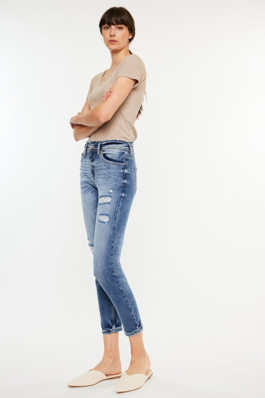 Kancan High Rise Distressed Mom Jeans LuxuryLifeWay Online Store