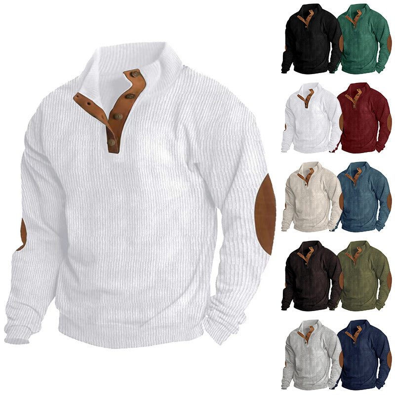 Corduroy Casual Stand Collar Long-sleeved Sweater Best YouTube Store