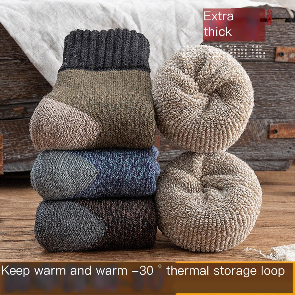 Men's Thick Wool Socks for Winter Warmth (Mid-Calf) Pi-Mart