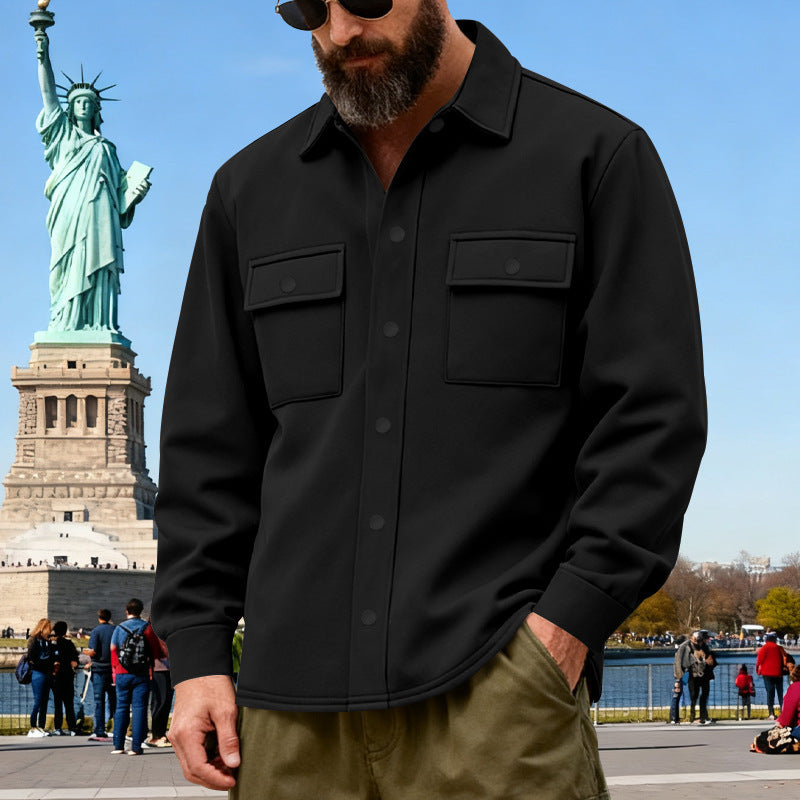 American Heavyweight Loose Fleece-lined Men's Outdoor Workwear Warm Jacket CJD
