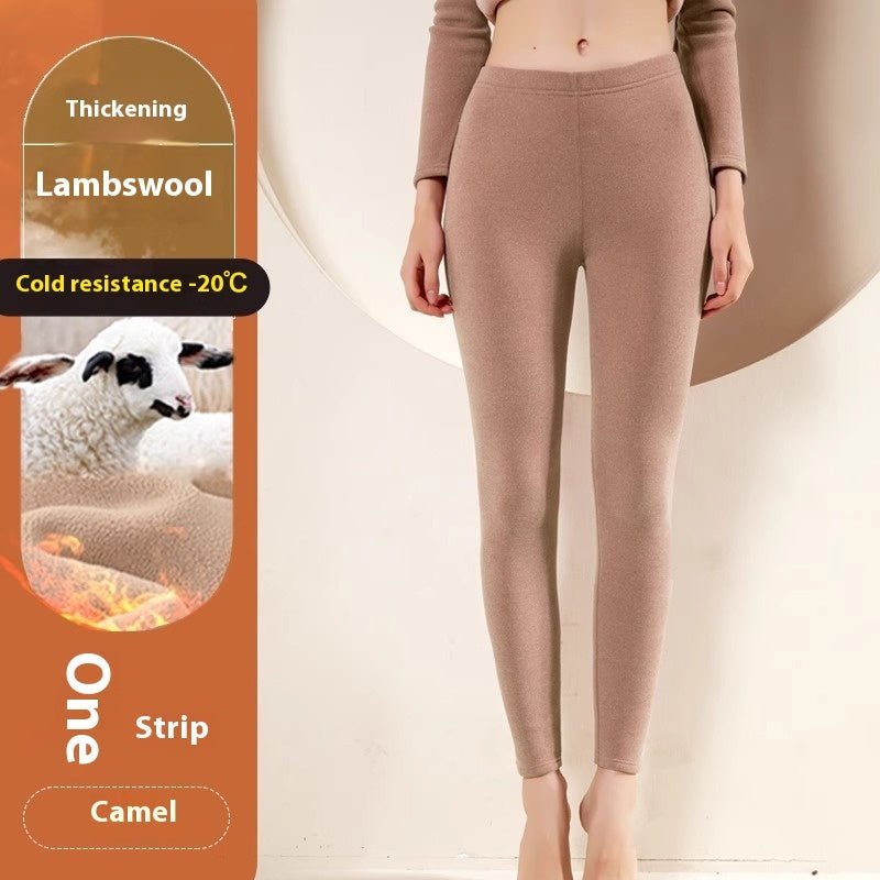 Warm Cashmere Leggings Winter Solid Slim Pants Fashion Trousers For Women Clothing LadyShow.Store