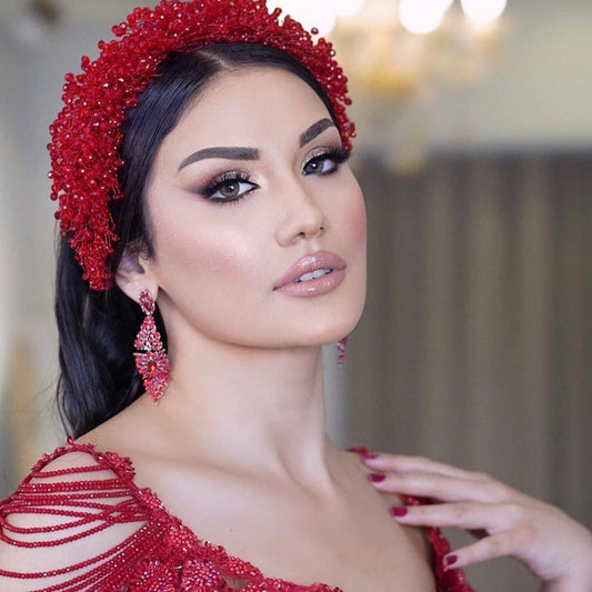 Crystal Beaded Long Hairband Wedding Party Styling Accessories LadyShow.Store