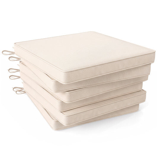 Outdoor Chair Cushion Set of 6 Waterproof Olefin Seat Cushions-Turquoise W2B