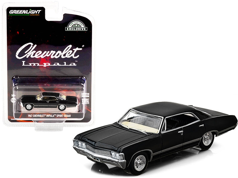 1967 Chevrolet Impala Sport Sedan Tuxedo Black "Hobby Exclusive" 1/64 Diecast Model Car by Greenlight