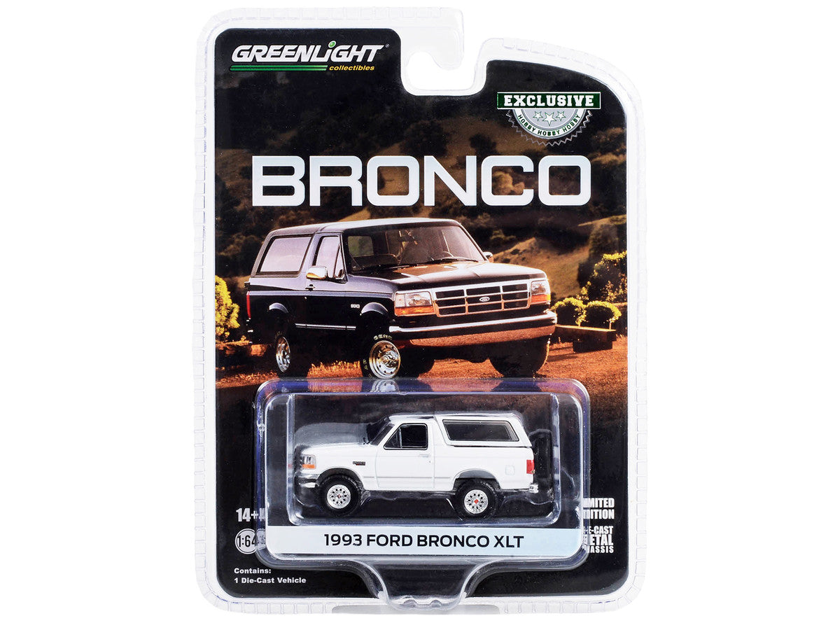 1993 Ford Bronco XLT Oxford White "Hobby Exclusive" Series 1/64 Diecast Model Car by Greenlight-1