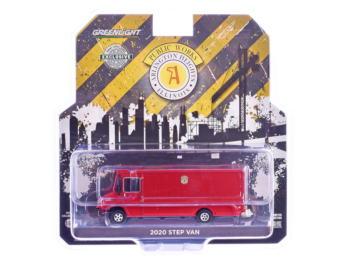 2020 Step Van with Traffic Cone Mounts "Village of Arlington Heights Public Works" Red "Hobby Exclusive" Series 1/64 Diecast Model Car by Greenlight-0