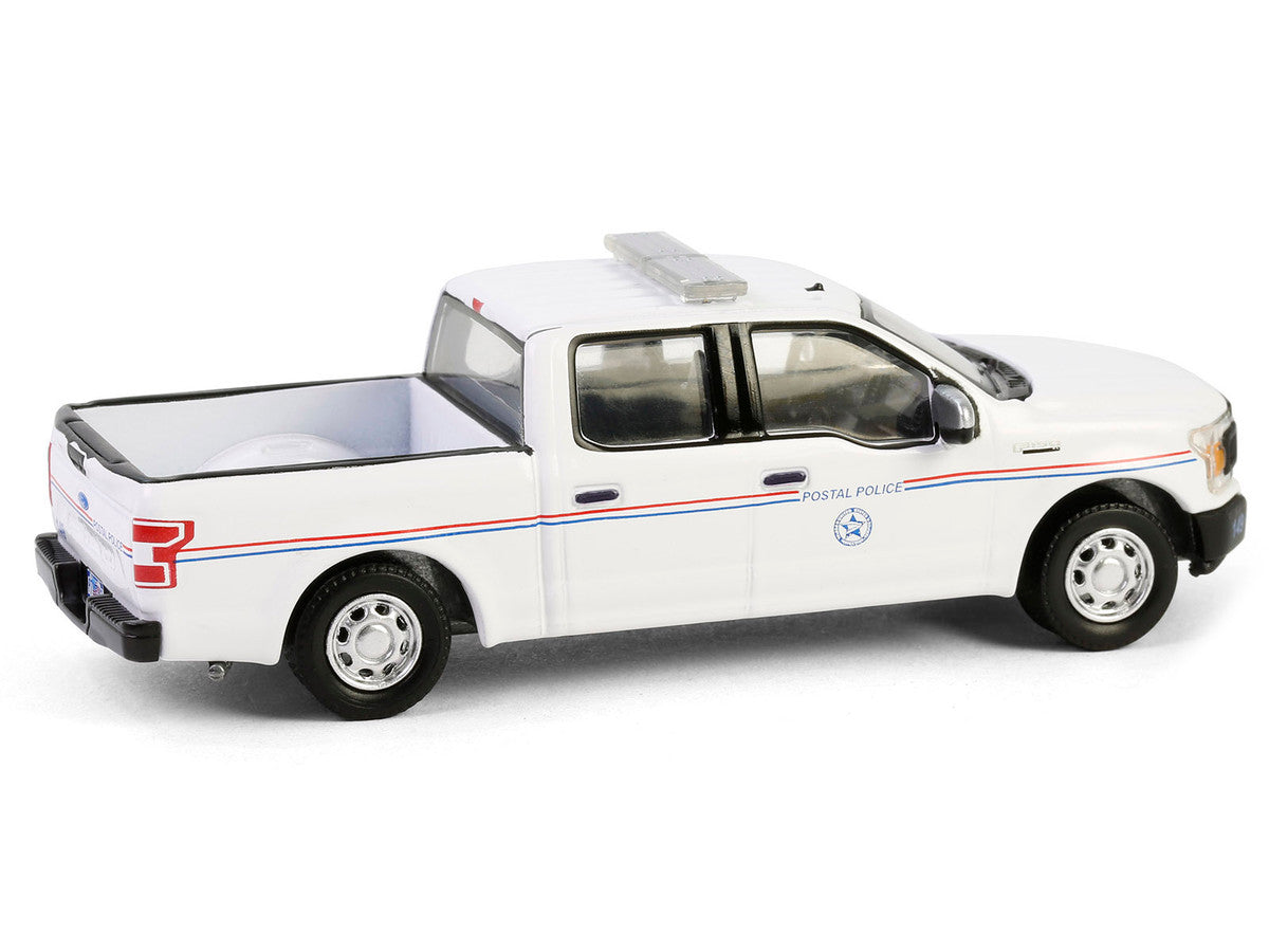2020 Ford F-150 XL Pickup Truck "United States Postal Service (USPS) Postal Police" White with Red and Blue Stripes "Hobby Exclusive" Series 1/64 Diecast Model Car by Greenlight-3