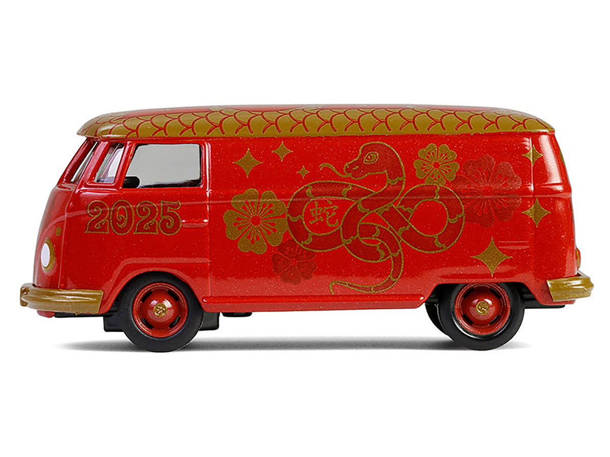 Volkswagen Type 2 Panel Van "Chinese Zodiac 2025 Year of the Snake" Red with Graphics "Hobby Exclusive" Series 1/64 Diecast Model Car by Greenlight-1