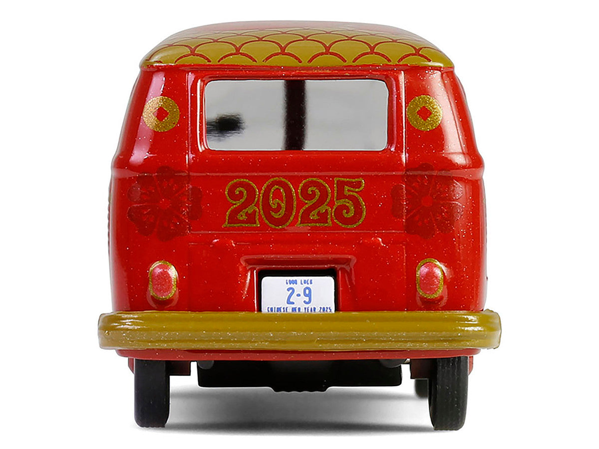 Volkswagen Type 2 Panel Van "Chinese Zodiac 2025 Year of the Snake" Red with Graphics "Hobby Exclusive" Series 1/64 Diecast Model Car by Greenlight-0